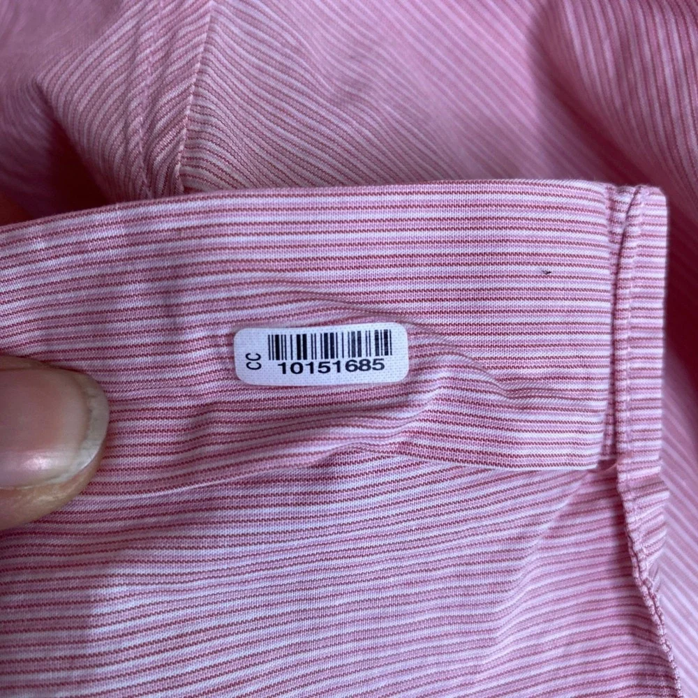 Banana Republic Mens Large‎ L Button Down Shirt Pink White  Micro Stripe 626415